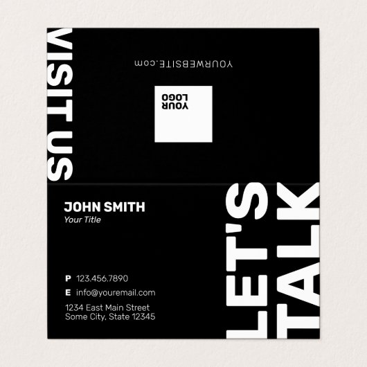 Minimalistisch professioneel visitekaartje (Buitenkant ongevouwen)