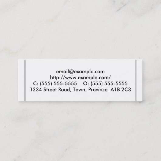 Minimalistisch professioneel Visitekaartje (Achterkant)