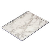 Minimalistisch professioneel wit marmeren stenen o notitieboek (Linkerzijde)