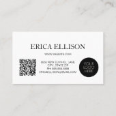 Minimalistisch professioneel zakelijk QR-code logo Visitekaartje (Achterkant)