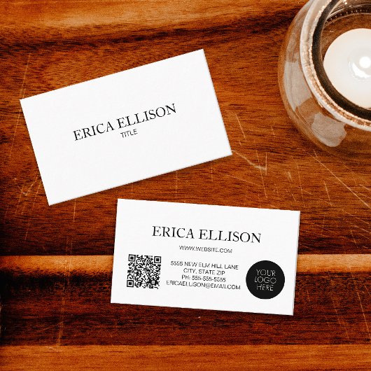 Minimalistisch professioneel zakelijk QR-code logo Visitekaartje