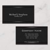 Minimalistisch Professioneel Zwart Herringbone Visitekaartje (Voorkant / Achterkant)