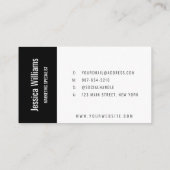 Minimalistisch  Professioneel Zwart Visitekaartje (Achterkant)
