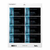 Minimalistisch professioneel zwart-witboterlaborat etiket (Full Sheet)