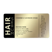 Minimalistisch professioneel zwarte goudserum etiket (Voorkant)