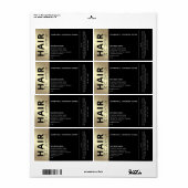 Minimalistisch professioneel zwarte goudserum etiket (Full Sheet)