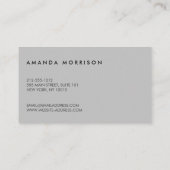 Minimalistisch professionele sociale media grijs visitekaartje (Achterkant)