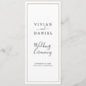 Minimalistisch programma voor korte serviceweddens programmakaart (Voorkant)