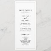 Minimalistisch programma voor Typografie Wedding Programmakaart (Voorkant)