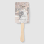 Minimalistisch programma voor zwart-witfotoweddens handwaaier (Voorkant)