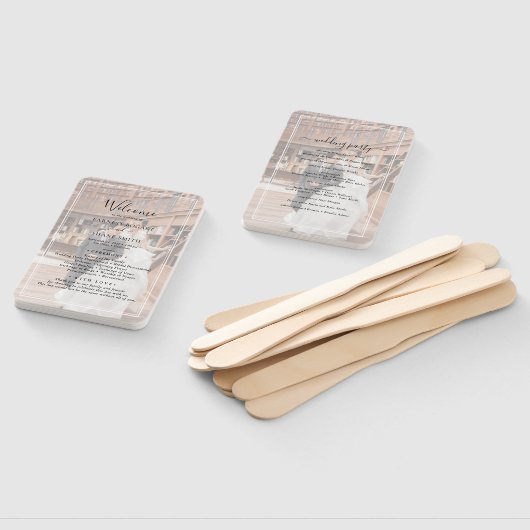 Minimalistisch programma voor zwart-witfotoweddens handwaaier (Niet-gemonteerd)