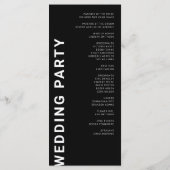 Minimalistisch programma voor zwarte weddenschappe programmakaart (Achterkant)