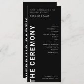 Minimalistisch programma voor zwarte weddenschappe programmakaart (Voorkant / Achterkant)