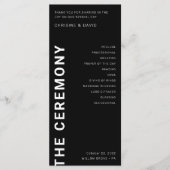 Minimalistisch programma voor zwarte weddenschappe programmakaart (Voorkant)