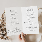 Minimalistisch programmaboekje zwart/witboek flyer