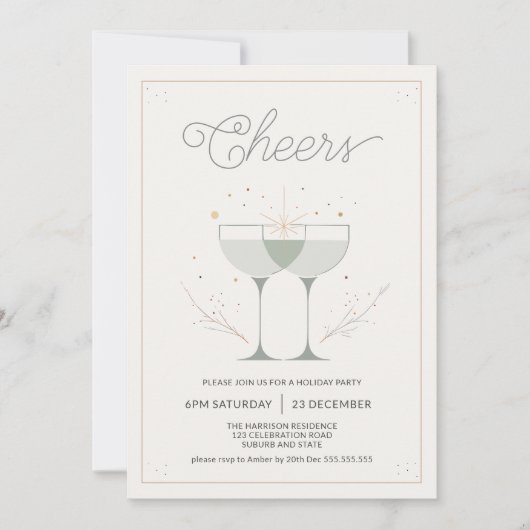 Minimalistisch Proost Kerstfeest Kaart (Voorkant)