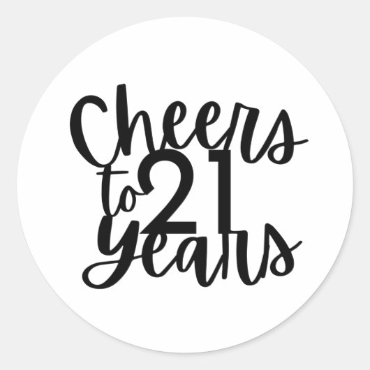Minimalistisch Proost op 21 jaar Sticker (Voorkant)