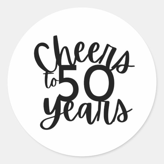 Minimalistisch Proost op 50 jaar Sticker (Voorkant)