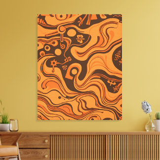  minimalistisch psychedelisch patroon canvas afdruk