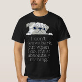 Minimalistisch Pug Zwart T-shirt: Bark T-shirt (Voorkant)