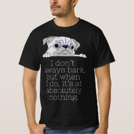 Minimalistisch Pug Zwart T-shirt: Bark T-shirt