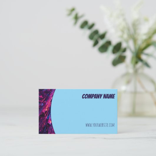 Minimalistisch QR blauw paarse blauw Visitekaartje (Staand voorkant)