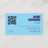 Minimalistisch QR blauw paarse blauw Visitekaartje (Achterkant)