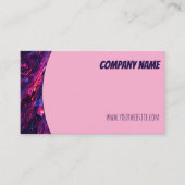 Minimalistisch QR blauw paarse roze Visitekaartje (Voorkant)