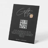 Minimalistisch QR-cadeauregister huwelijksfonds Reclamebord Met Voetstuk (Voorkant)