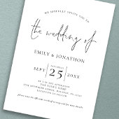 Minimalistisch QR Code Black White Wedding Kaart