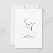 Minimalistisch QR Code Black White Wedding RSVP Kaartje (Voorkant)