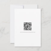 Minimalistisch QR Code Black White Wedding RSVP Kaartje (Achterkant)