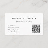 Minimalistisch QR Code Custom Monogram Visitekaartje (Achterkant)