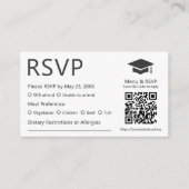 Minimalistisch QR Code Dieet Voorkeur Afstudeerder Informatiekaartje (Voorkant)