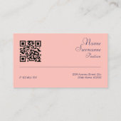 Minimalistisch QR code licht perzik Visitekaartje (Achterkant)