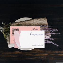 Minimalistisch QR code licht perzik Visitekaartje