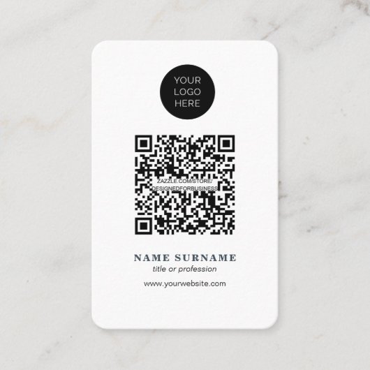 Minimalistisch-QR code-schone eenvoudige professio Visitekaartje (Voorkant)
