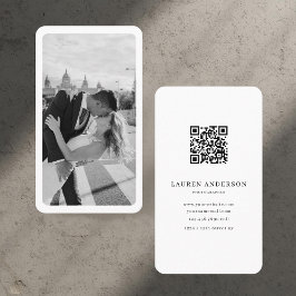 Minimalistisch QR-code Visitekaartje met foto
