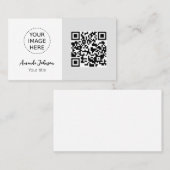 Minimalistisch QR Code Visitekaartje met Logo (Voorkant / Achterkant)