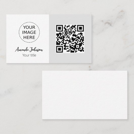 Minimalistisch QR Code Visitekaartje met Logo (Voorkant / Achterkant)