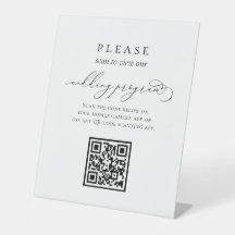 Minimalistisch QR code Wedding Programme met kalli