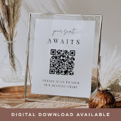 Minimalistisch QR Code Wedding Seining Chart Poster