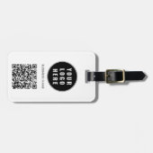 Minimalistisch QR-code zakelijk logo Bagagelabel (Voorkant horizontaal)