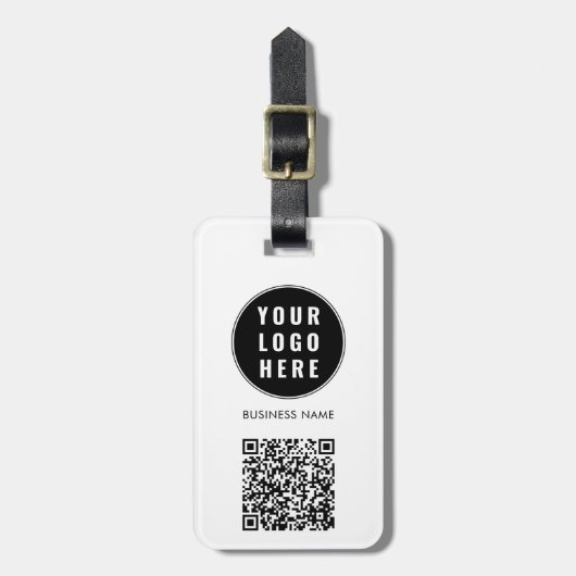 Minimalistisch QR-code zakelijk logo Bagagelabel (Voorkant verticaal)