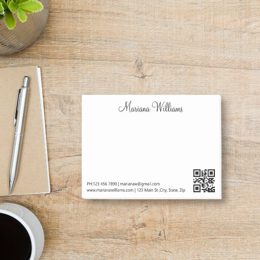 minimalistisch qr-codebedrijf post-it® notes