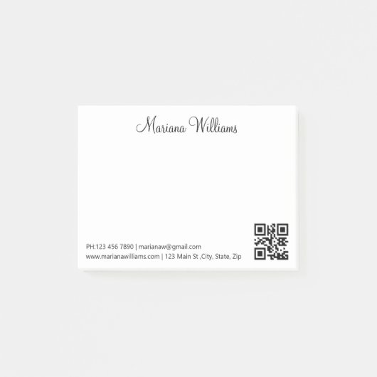 minimalistisch qr-codebedrijf post-it® notes (Voorkant)