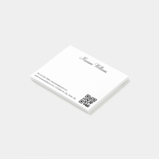 minimalistisch qr-codebedrijf post-it® notes (Schuin)