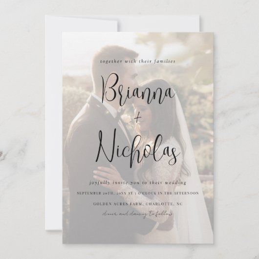 Minimalistisch QR-codefotohuwelijk Kaart (Voorkant)