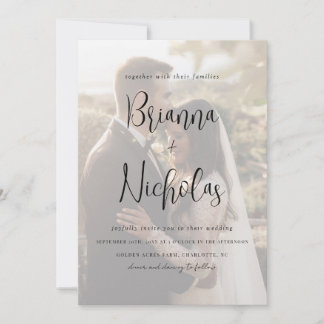 Minimalistisch QR-codefotohuwelijk Kaart