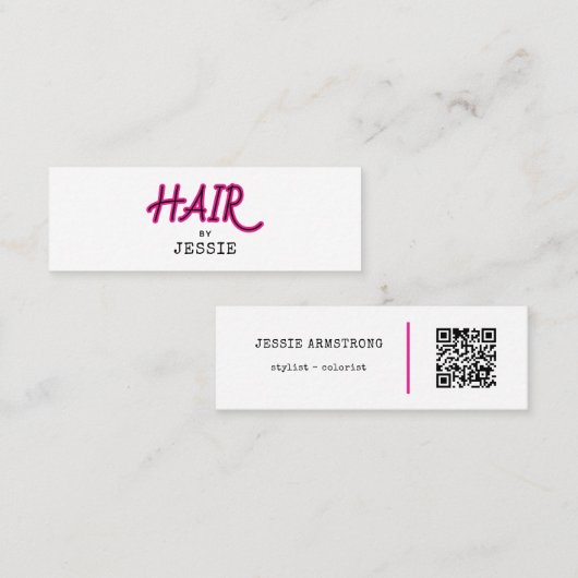 Minimalistisch QR-codenummer, miniumVisitekaartje Mini Visitekaartje (Voorkant / Achterkant)